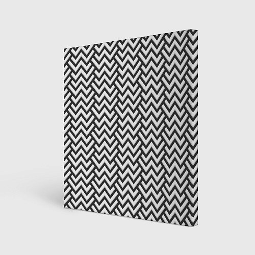 Картина квадратная Чёрно-Белый Зигзаг / 3D-принт – фото 1