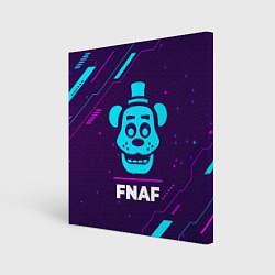 Картина квадратная Символ FNAF в неоновых цветах на темном фоне