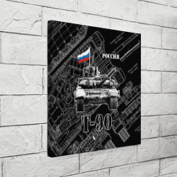 Холст квадратный Т-90 Основной боевой танк России, цвет: 3D-принт — фото 2