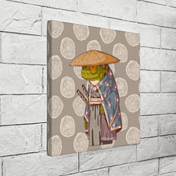 Холст квадратный Самурай-лягушка воин, цвет: 3D-принт — фото 2