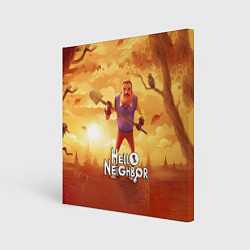 Картина квадратная Hello Neighbor Привет сосед Сосед с лопатой