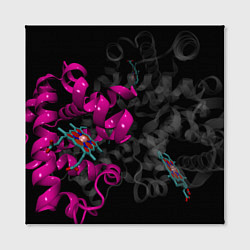 Холст квадратный Абстрактные 3D молекулы и соединения - Розовый, цвет: 3D-принт — фото 2