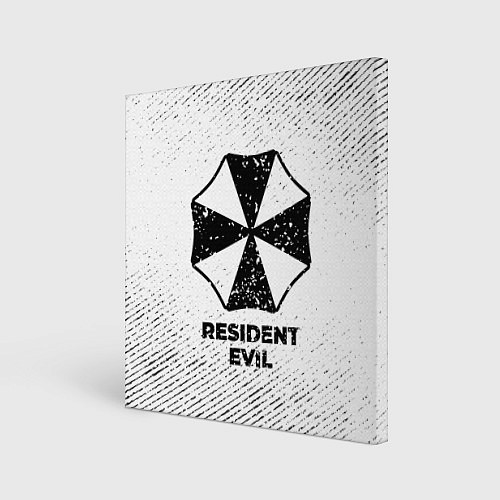 Картина квадратная Resident Evil с потертостями на светлом фоне / 3D-принт – фото 1