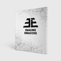 Холст квадратный Imagine Dragons с потертостями на светлом фоне, цвет: 3D-принт