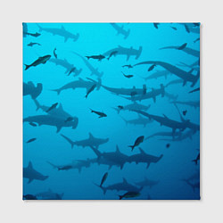 Холст квадратный Акулы - океан, цвет: 3D-принт — фото 2