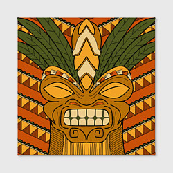 Холст квадратный Polynesian tiki ANGRY, цвет: 3D-принт — фото 2