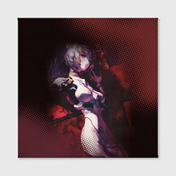 Холст квадратный Рей Аянами- девушка с сиреневыми волосами, цвет: 3D-принт — фото 2