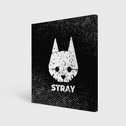 Холст квадратный Stray с потертостями на темном фоне, цвет: 3D-принт