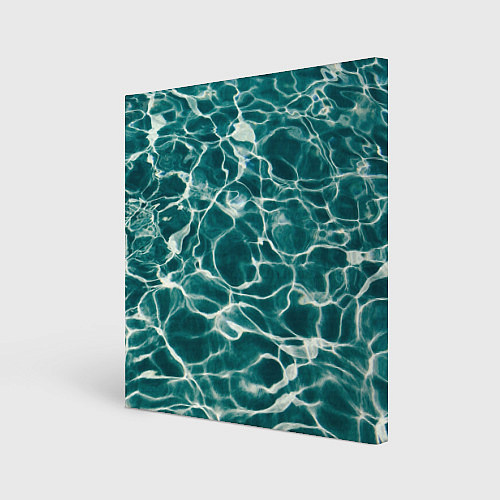 Картина квадратная Абстрактные волны в воде - Тёмно-зелёный / 3D-принт – фото 1