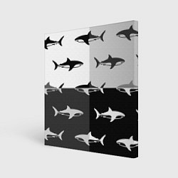 Картина квадратная Стая акул - pattern