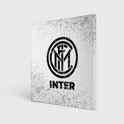 Картина квадратная Inter с потертостями на светлом фоне