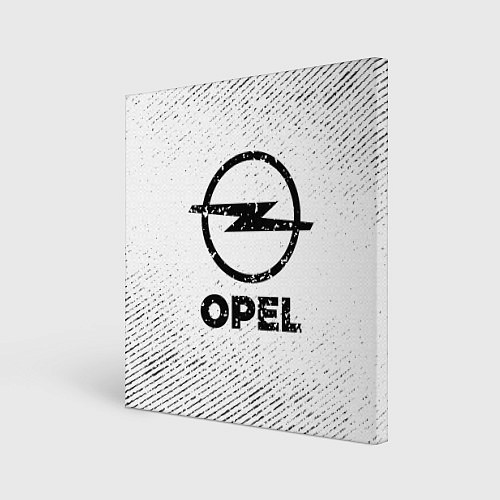 Картина квадратная Opel с потертостями на светлом фоне / 3D-принт – фото 1