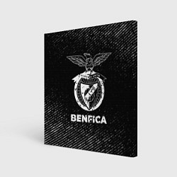 Картина квадратная Benfica с потертостями на темном фоне