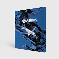 Холст квадратный Airbus A320 Аэробус, цвет: 3D-принт
