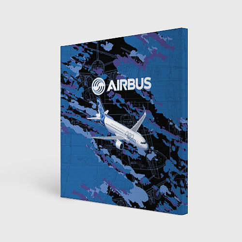 Картина квадратная Airbus A320 Аэробус / 3D-принт – фото 1