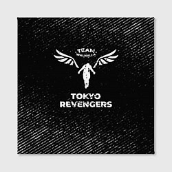 Холст квадратный Tokyo Revengers с потертостями на темном фоне, цвет: 3D-принт — фото 2