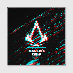 Холст квадратный Assassins Creed в стиле glitch и баги графики на т, цвет: 3D-принт — фото 2