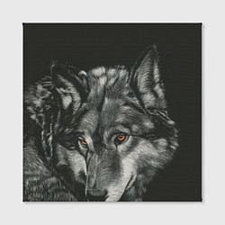 Холст квадратный Серый мудрый волк, цвет: 3D-принт — фото 2