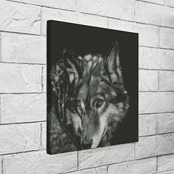 Холст квадратный Серый мудрый волк, цвет: 3D-принт — фото 2