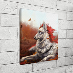 Холст квадратный Арт - волк с рыжей гривой, цвет: 3D-принт — фото 2