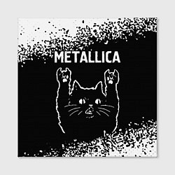Холст квадратный Группа Metallica и рок кот, цвет: 3D-принт — фото 2