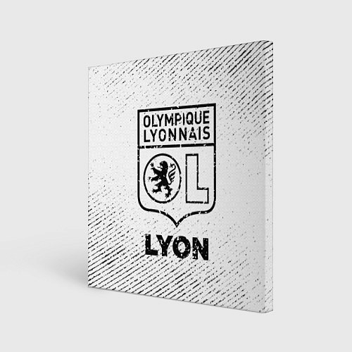 Картина квадратная Lyon с потертостями на светлом фоне / 3D-принт – фото 1