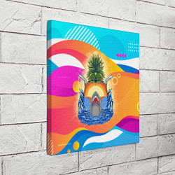Холст квадратный Акула и ананас, цвет: 3D-принт — фото 2