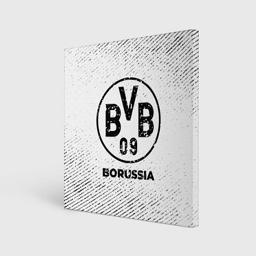 Картина квадратная Borussia с потертостями на светлом фоне / 3D-принт – фото 1