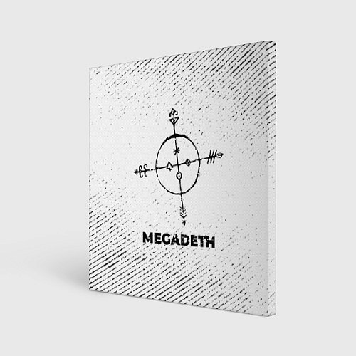 Картина квадратная Megadeth с потертостями на светлом фоне / 3D-принт – фото 1