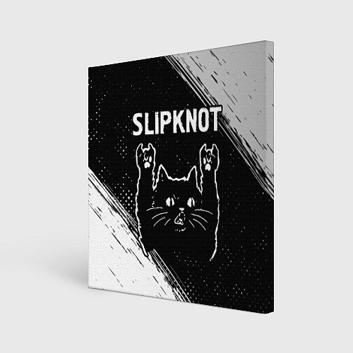 Картина квадратная Группа Slipknot и рок кот / 3D-принт – фото 1