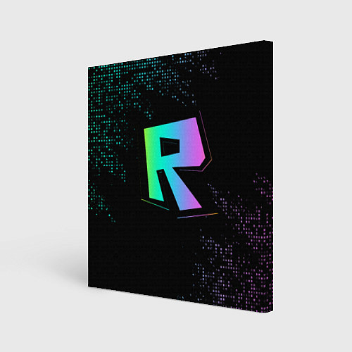 Картина квадратная Roblox logo neon / 3D-принт – фото 1