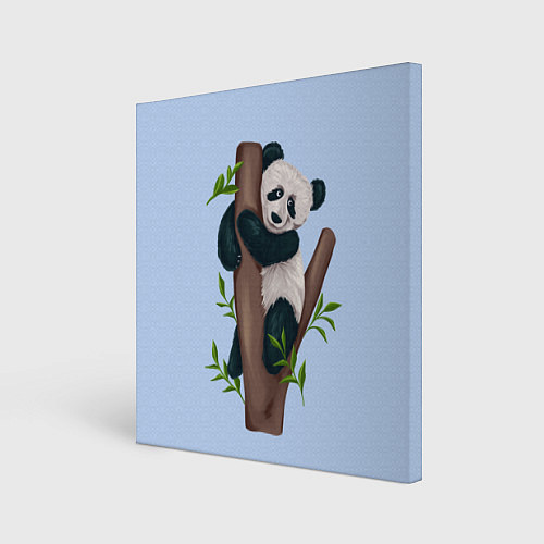 Картина квадратная Забавная панда на дереве / 3D-принт – фото 1