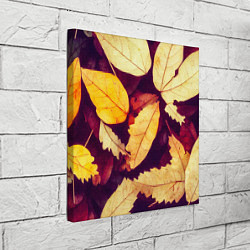 Холст квадратный Осенняя листва узор, цвет: 3D-принт — фото 2