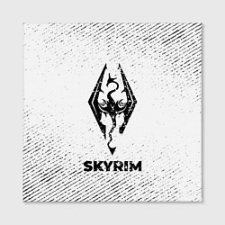 Холст квадратный Skyrim с потертостями на светлом фоне, цвет: 3D-принт — фото 2