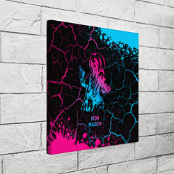 Холст квадратный Iron Maiden - neon gradient, цвет: 3D-принт — фото 2