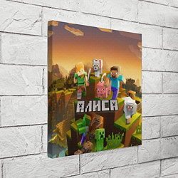 Холст квадратный Алиса Minecraft, цвет: 3D-принт — фото 2
