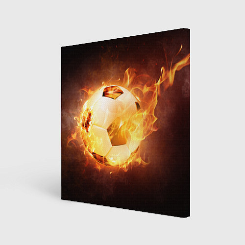 Картина квадратная Футбольный мяч огонь / 3D-принт – фото 1