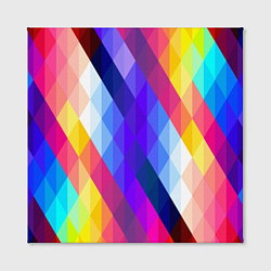 Холст квадратный Разноцветный геометрический узор, цвет: 3D-принт — фото 2