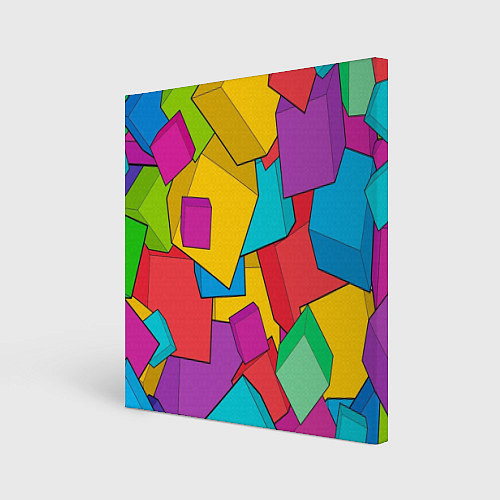Картина квадратная Фон из разноцветных кубиков / 3D-принт – фото 1