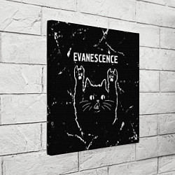 Холст квадратный Группа Evanescence и рок кот, цвет: 3D-принт — фото 2