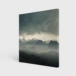 Картина квадратная Пасмурная погода в горах Пейзаж