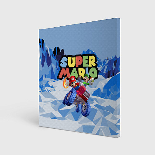Картина квадратная Марио и Луиджи гонщики - Super Mario / 3D-принт – фото 1