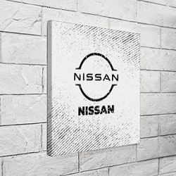 Холст квадратный Nissan с потертостями на светлом фоне, цвет: 3D-принт — фото 2