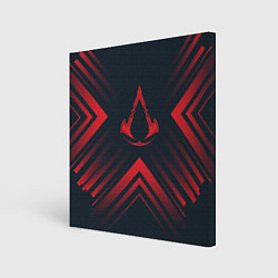 Холст квадратный Красный символ Assassins Creed на темном фоне со с, цвет: 3D-принт