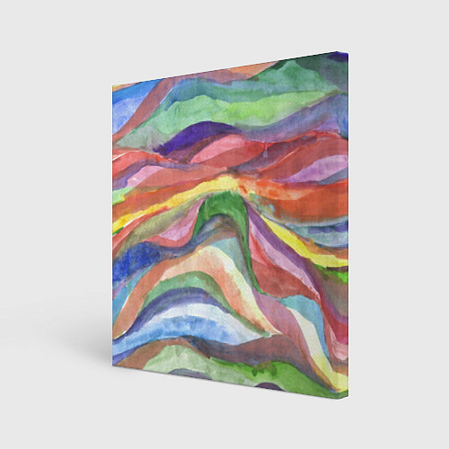 Картина квадратная Красочные волны акварель / 3D-принт – фото 1