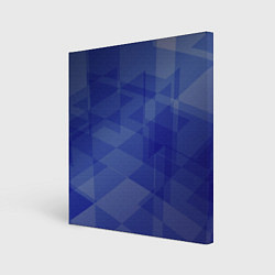 Холст квадратный Абстрактные синие прямоугольные фигуры, цвет: 3D-принт