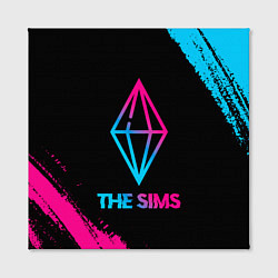 Холст квадратный The Sims - neon gradient, цвет: 3D-принт — фото 2