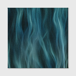 Холст квадратный Прерывистый абстрактный синий дым во тьме, цвет: 3D-принт — фото 2