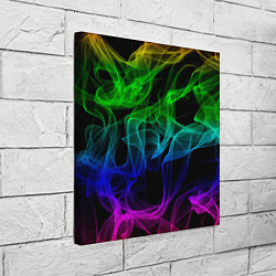 Холст квадратный Разноцветный неоновый дым, цвет: 3D-принт — фото 2