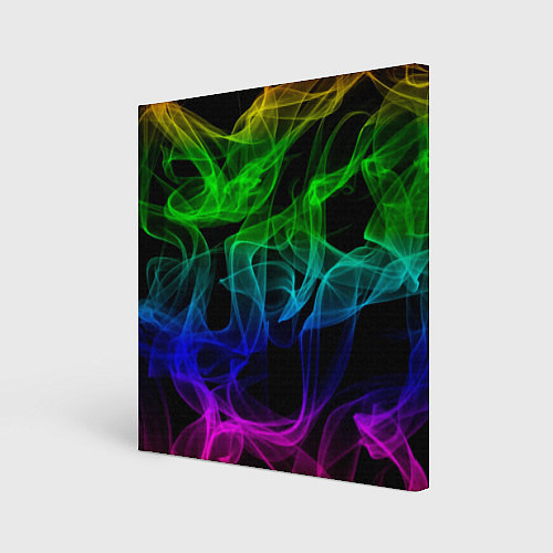 Картина квадратная Разноцветный неоновый дым / 3D-принт – фото 1